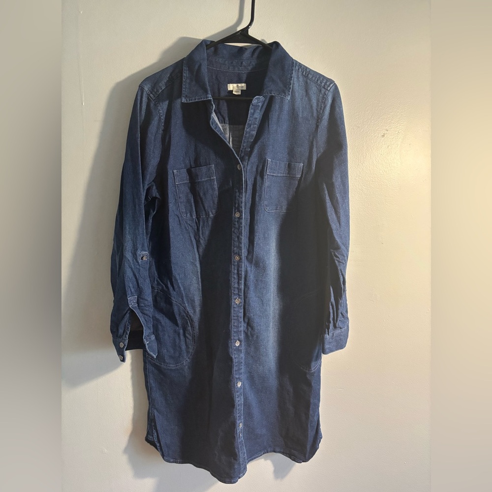 ❤️ J.Jill Denim Blue Shirt Dress